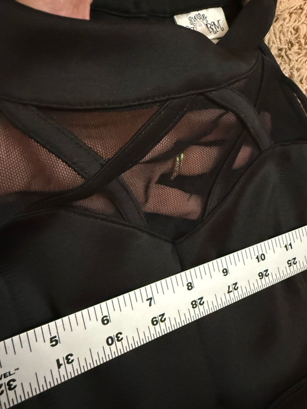 Black Mesh Detail Fit-and-Flare Dress (medium) Sweet Storm - Picture 11 of 11